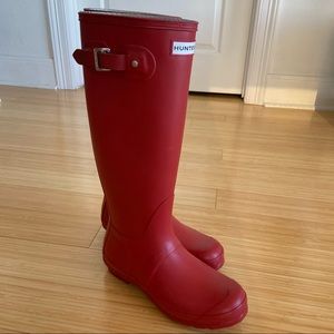 Hunter Tall Red Rain Boots Red!  Sz 7, New!